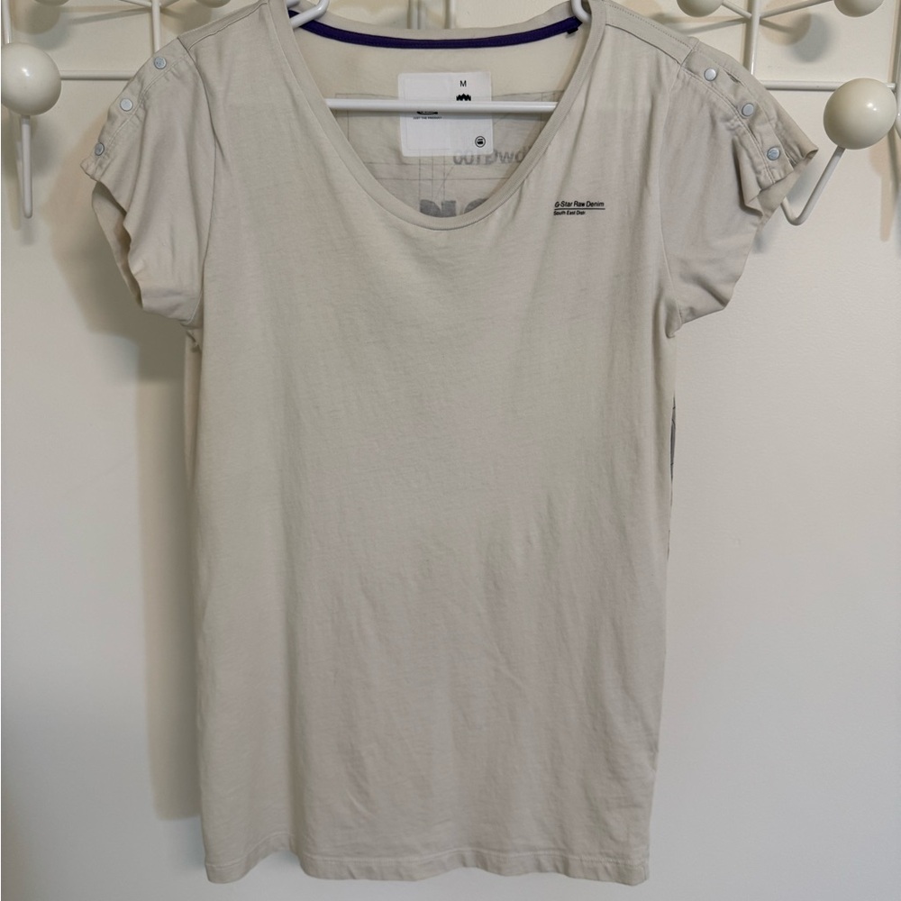 G-Star Tan Cap Sleeve T-Shirt